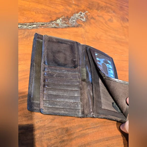 Vintage FOSSIL leather Brown Wallet Bilfold - Picture 6 of 10